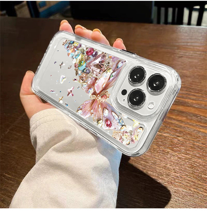 Wholesale Diamond Butterfly All-Inclusive Apple Phone Case